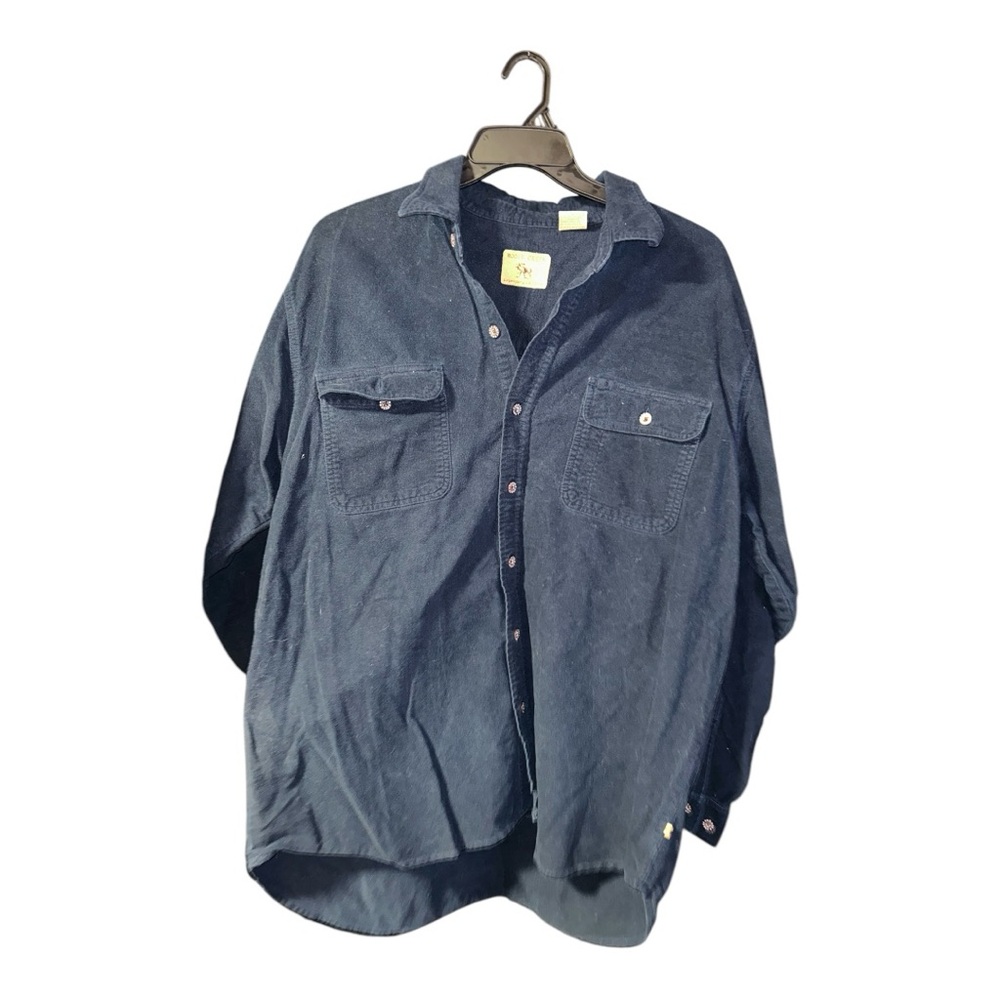Men's Casual Button Down Shirt - Navy Blue